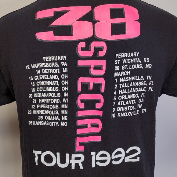 True Vintage 1992 38 Special XL Bone Against Steel Band Tour Tee Shirt CCI - Picture 7 of 11